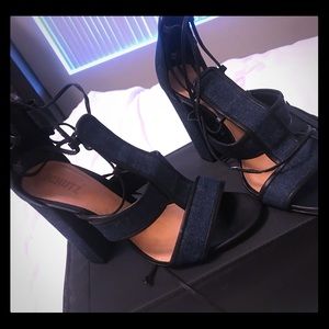Schutz made in Brazil denim heels woman’s 8.5